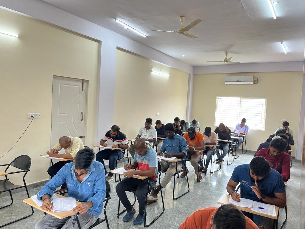 Students writing a test